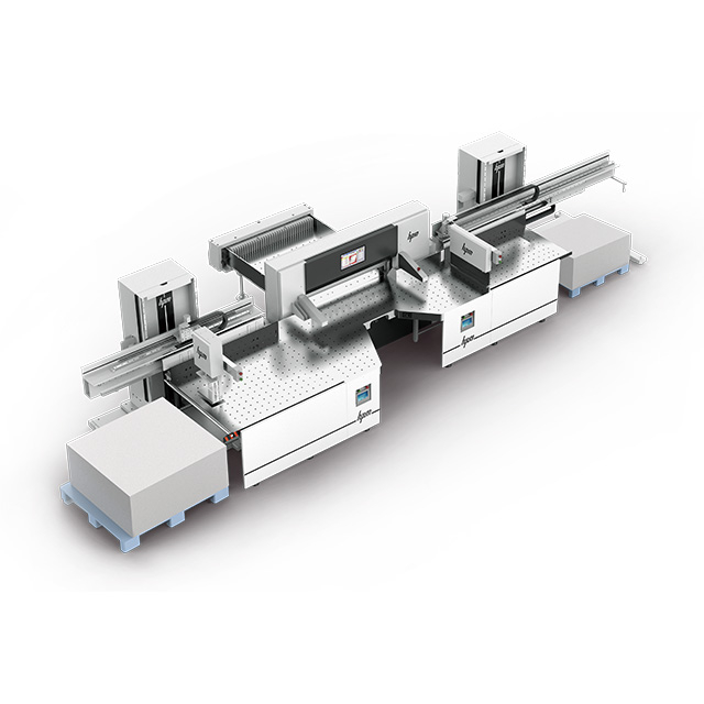 industria paper pile load turner machine cutting system 